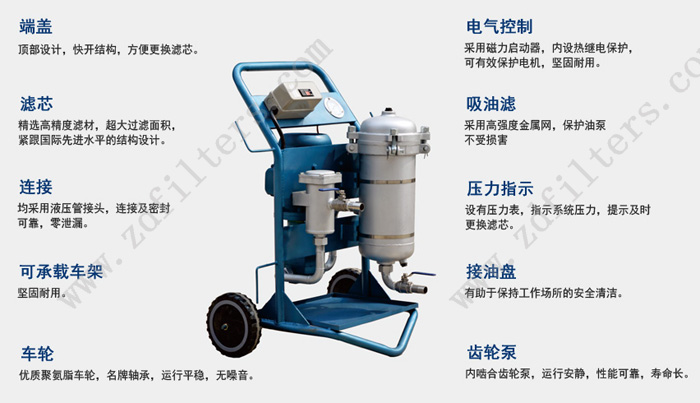 LYC-A便移式濾油機結(jié)構(gòu)特征